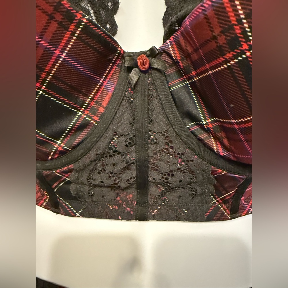 Lane Bryant Holiday Christmas Seasonal Hylander Plaid Lace Women's Lingerie Set - Picture 13 of 15